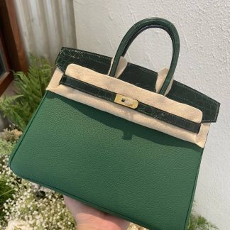 Replica Hermes Touch Birkin 25 Niloticus Crocodile & Calfskin Leather Bag