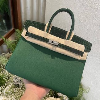 Replica Hermes Touch Birkin 25 Niloticus Crocodile & Calfskin Leather Bag