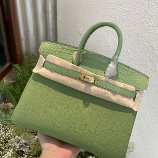 Replica Hermes Touch Birkin 25 Niloticus Crocodile & Calfskin Leather Bag