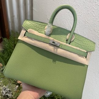 Replica Hermes Touch Birkin 25 Niloticus Crocodile & Calfskin Leather Bag