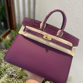 Replica Hermes Touch Birkin 25 Niloticus Crocodile & Calfskin Leather Bag