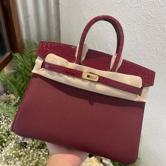 Replica Hermes Touch Birkin 25 Niloticus Crocodile & Calfskin Leather Bag