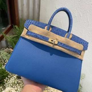 Replica Hermes Touch Birkin 25 Niloticus Crocodile & Calfskin Leather Bag