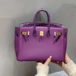 Replica Hermes Touch Birkin 25 Niloticus Crocodile & Calfskin Leather Bag