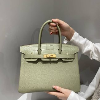 Replica Hermes Touch Birkin 25 Niloticus Crocodile & Calfskin Leather Bag