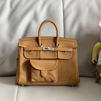 Replica Hermes Birkin Cargo 25 Canvas Swift Leather Bag