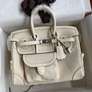 Replica Hermes Birkin Cargo 25 Canvas Swift Leather Bag