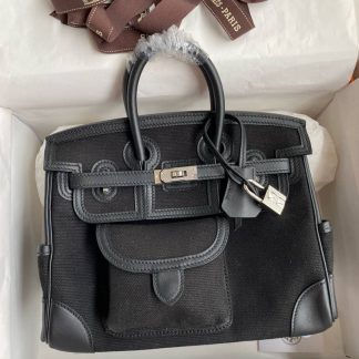 Replica Hermes Birkin Cargo 25 Canvas Swift Leather Bag