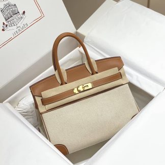 Replica Hermes Birkin 30 Canvas Swift Leather Bag