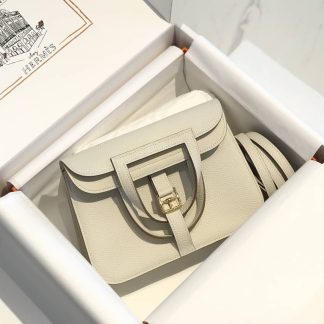 Replica Hermes Halzan Mini 22 Clemence Leather Bag