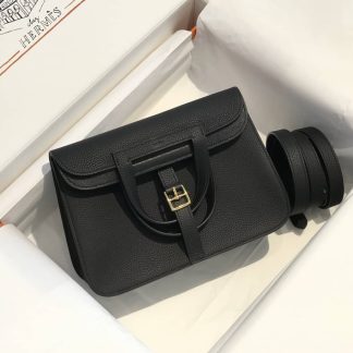 Replica Hermes Halzan 25 Clemence Leather Bag