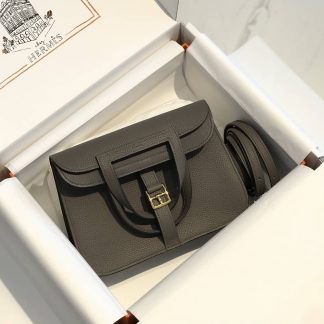 Replica Hermes Halzan Mini 22 Clemence Leather Bag