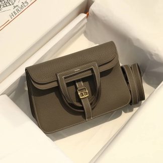 Replica Hermes Halzan 25 Clemence Leather Bag