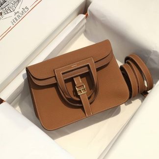 Replica Hermes Halzan 25 Clemence Leather Bag