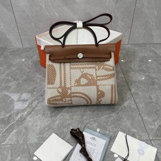 Replica Hermes Brides De Gala Burgundy Camel Herbag 31 Bag