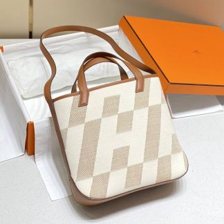 Replica Hermes Cabas H en Biais 27 Gold Tote Bag