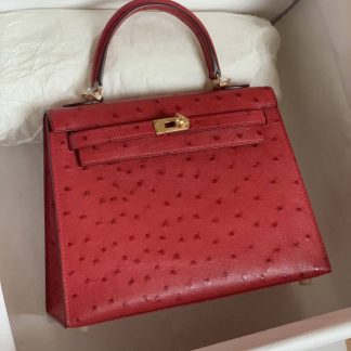 Replica Hermes Kelly 25 Ostrich Leather Bag