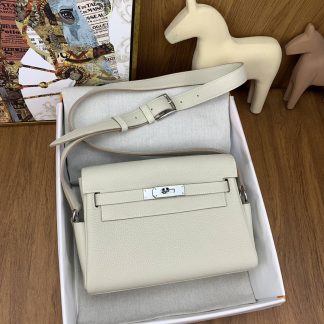 Replica Hermes Kelly Clemence Leather Messenger Bag