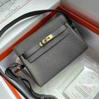 Replica Hermes Kelly Clemence Leather Messenger Bag