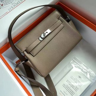 Replica Hermes Kelly Clemence Leather Messenger Bag