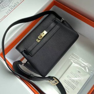 Replica Hermes Kelly Clemence Leather Messenger Bag