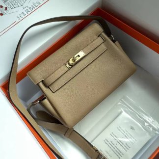 Replica Hermes Kelly Clemence Leather Messenger Bag