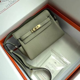 Replica Hermes Kelly Clemence Leather Messenger Bag