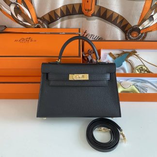 Replica Hermes Mini Kelly Chevre Mysore Leather Bag